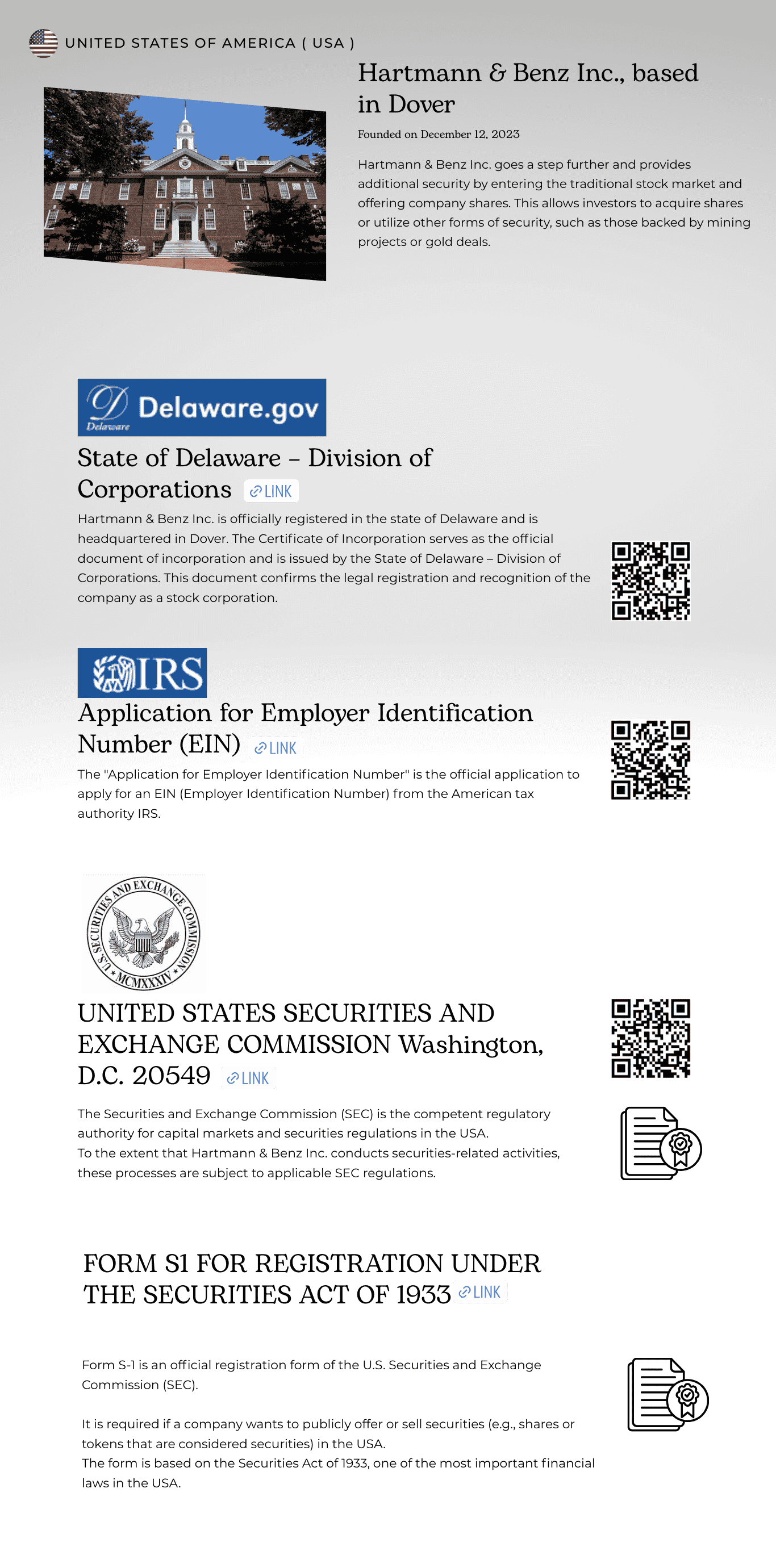 USA – Hartmann & Benz Inc., Dover