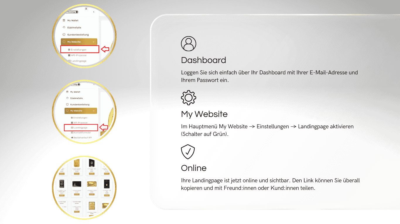 Dashboard – My Website – Online: 3 Schritte zur Aktivierung