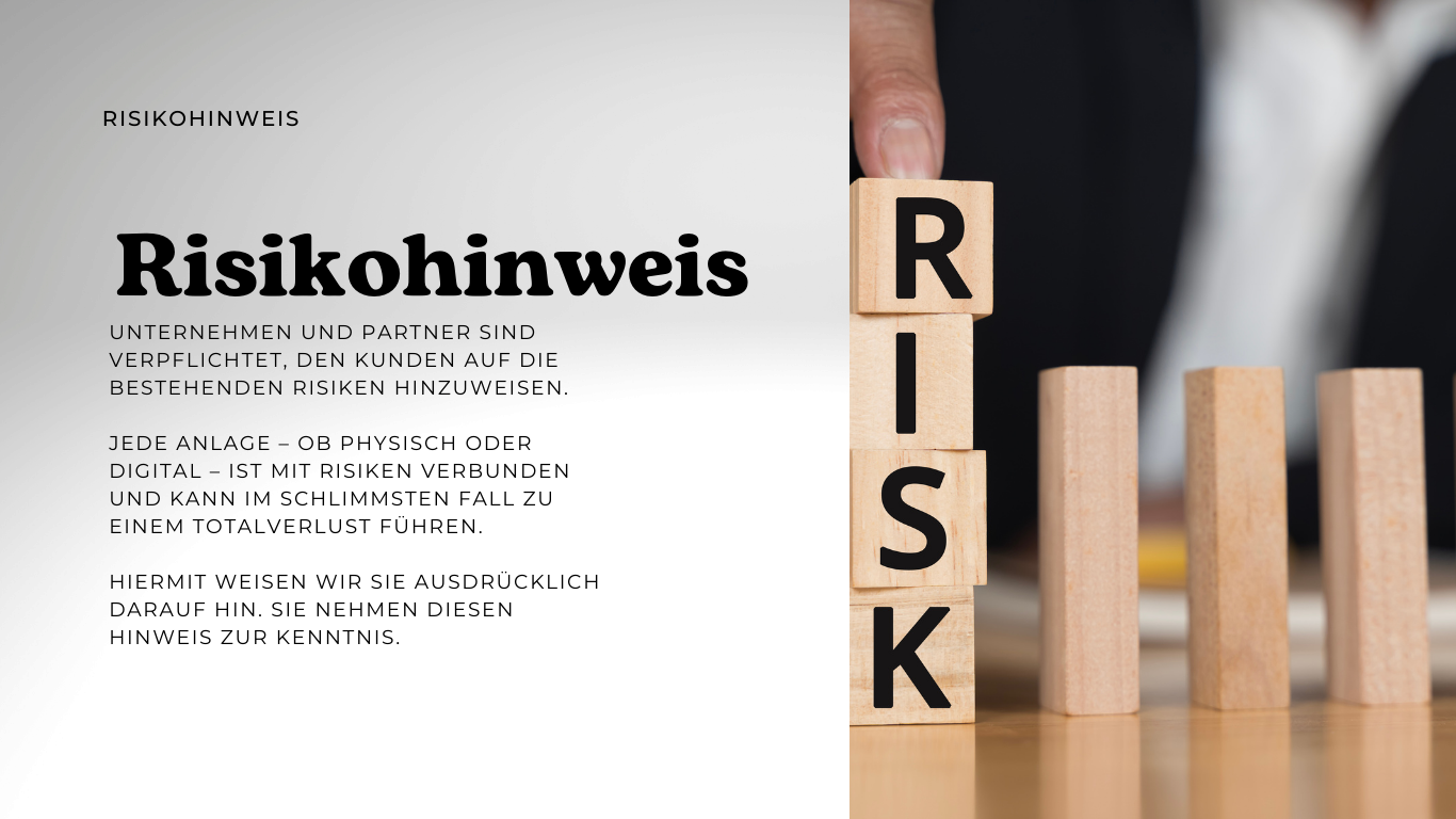 Risikohinweis – Jede Anlage ist mit Risiken verbunden